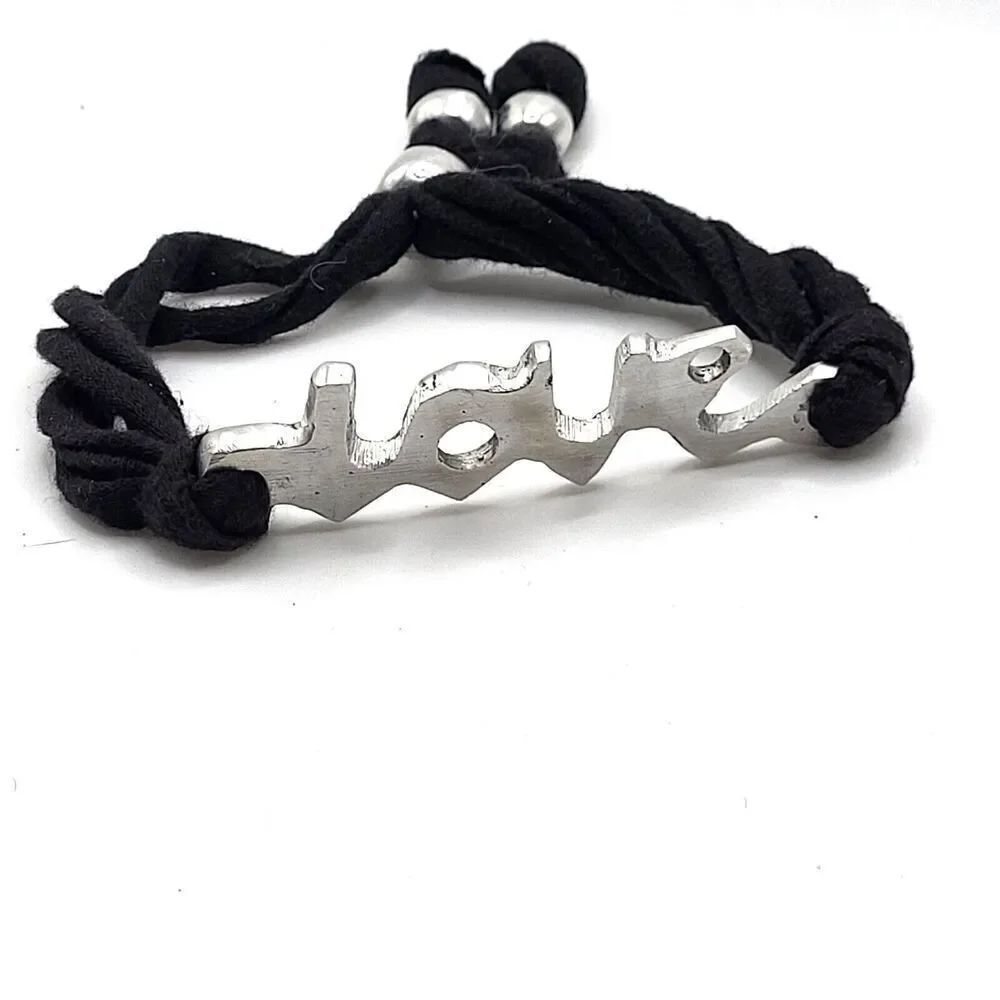 Artisan Handmade Pewter Love Bracelet 10in max Slide